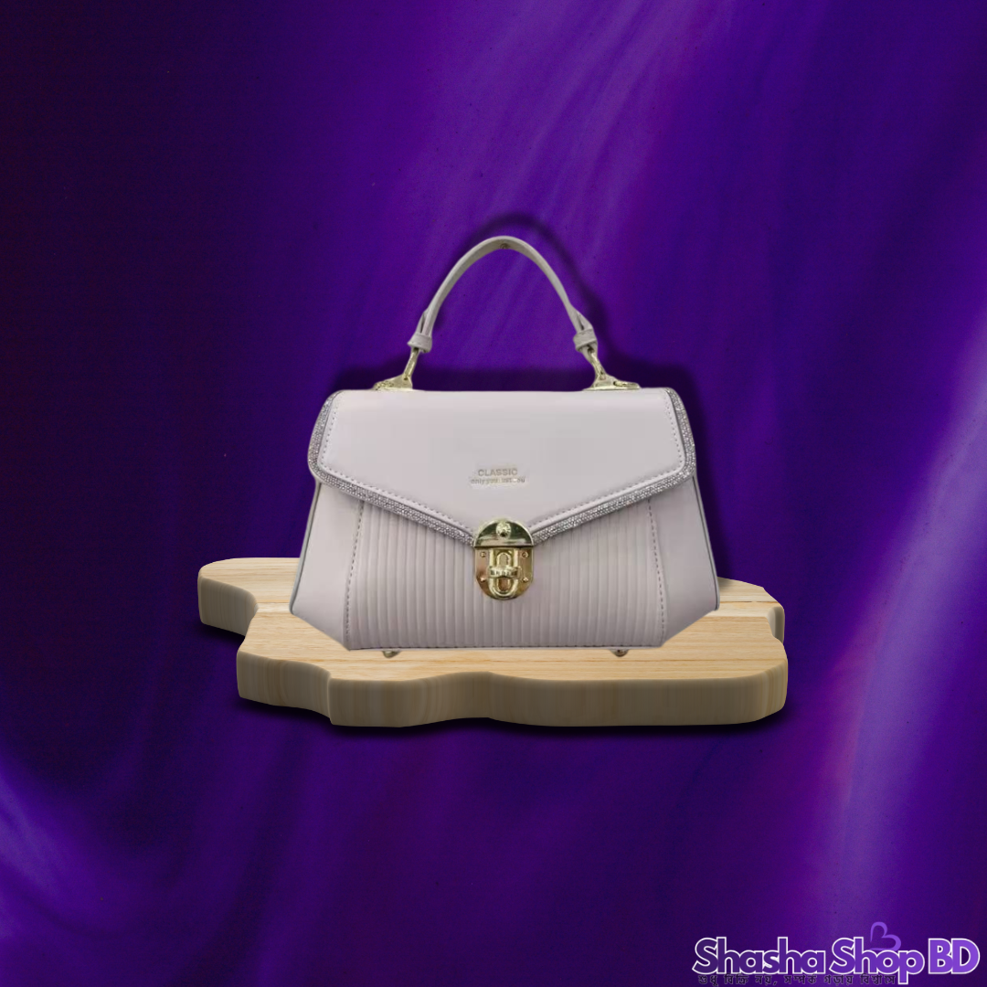 স্টাইলিশ ডায়মন্ড-কাট বর্ডার লেডিস হ্যান্ডব্যাগ - Classic Luxury Party Handbag for Women