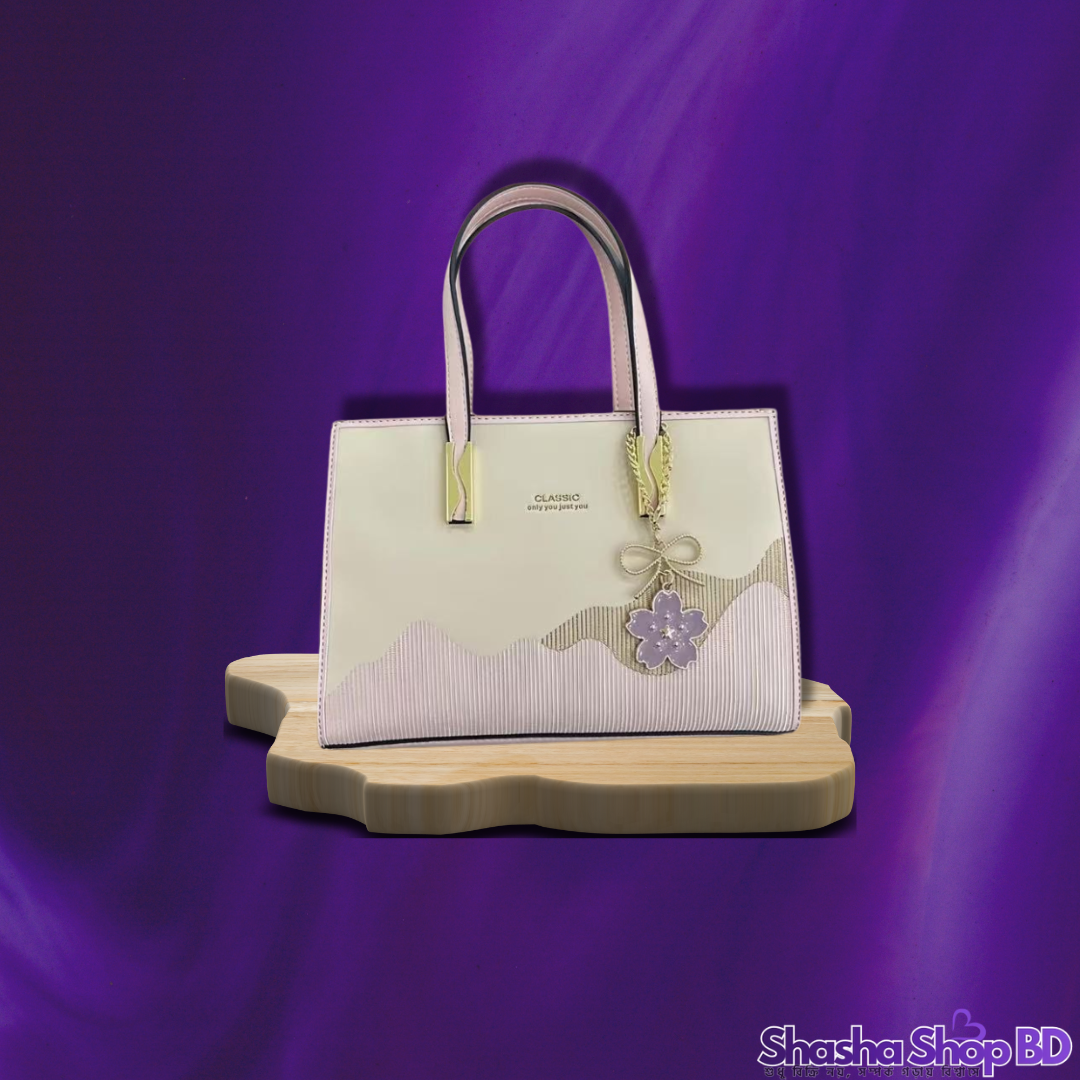 এলিগেন্ট ফ্লাওয়ার চার্ম লেডিস হ্যান্ডব্যাগ - Premium Floral Charm Elegant Handbag for Women