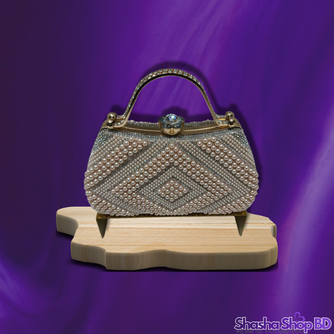 এলিগেন্ট ডায়মন্ড-কাট স্টোন স্লিং ব্যাগ - Classic Luxury Diamond-Cut Sling Bag