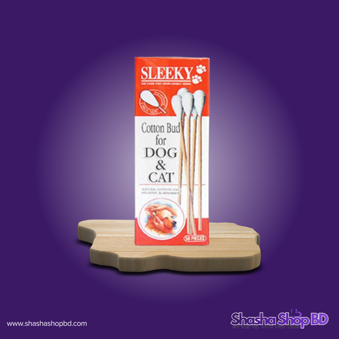 🐾 Sleeky Cotton Buds for Dogs & Cats (50 Pieces) (Extra Large Size & Safe Cleaning – আপনার পোষা প্রাণীর পরিচ্ছন্নতায় সেরা সুরক্ষা!)