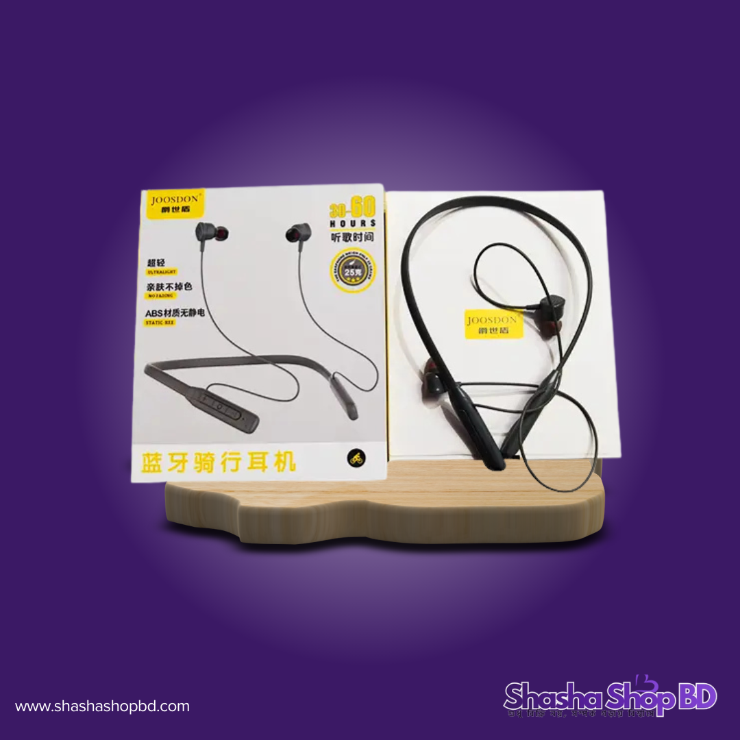 🎧 Joosdon Hanging Neckband Headphones (30-60 Hours Playtime, Ultra-Lightweight & Static-Free ABS Design – দীর্ঘস্থায়ী ব্যাটারি ব্যাকআপ ও আরামদায়ক মিউজিক অভিজ্ঞতা!)