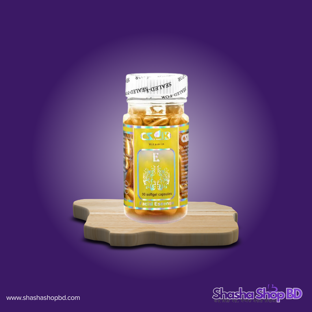 ✨ CSK Vitamin E Softgel Capsules Golden - 90Pcs (Facial Essence for Radiant & Healthy Skin – ত্বকের সজীবতা ও উজ্জ্বলতা ফিরিয়ে আনতে প্রিমিয়াম ভিটামিন-ই ফেসিয়াল এসেন্স!)