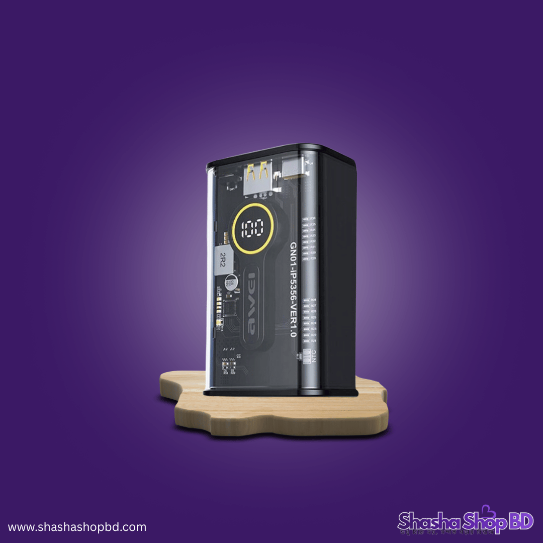Awei P165K 10000mAh Transparent Power Bank - স্টাইলিশ ডিজাইন ও সুপার ফাস্ট চার্জিং