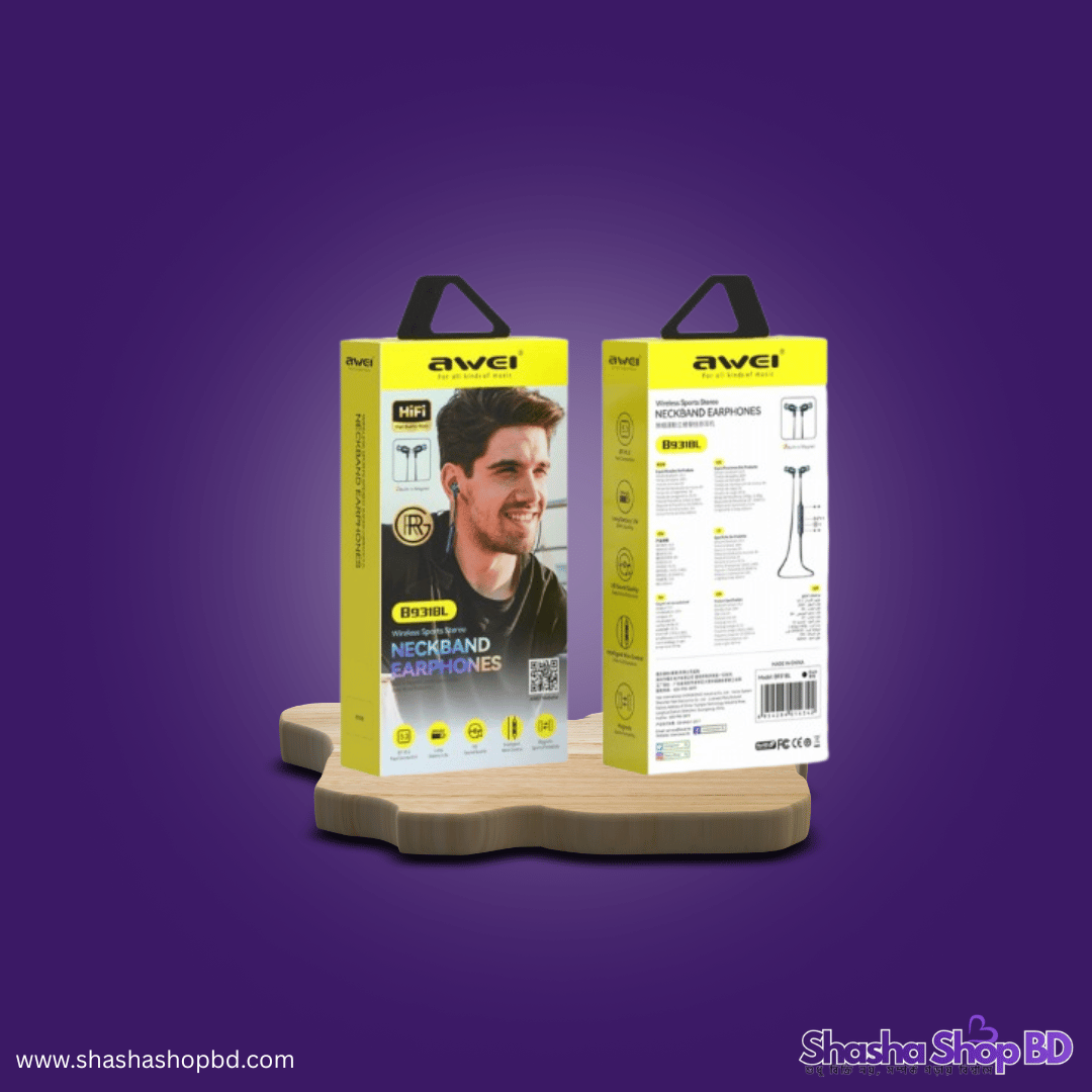 Awei B931BL Wireless Sports Neckband - জিম ও ওয়ার্কআউটের সেরা সঙ্গী