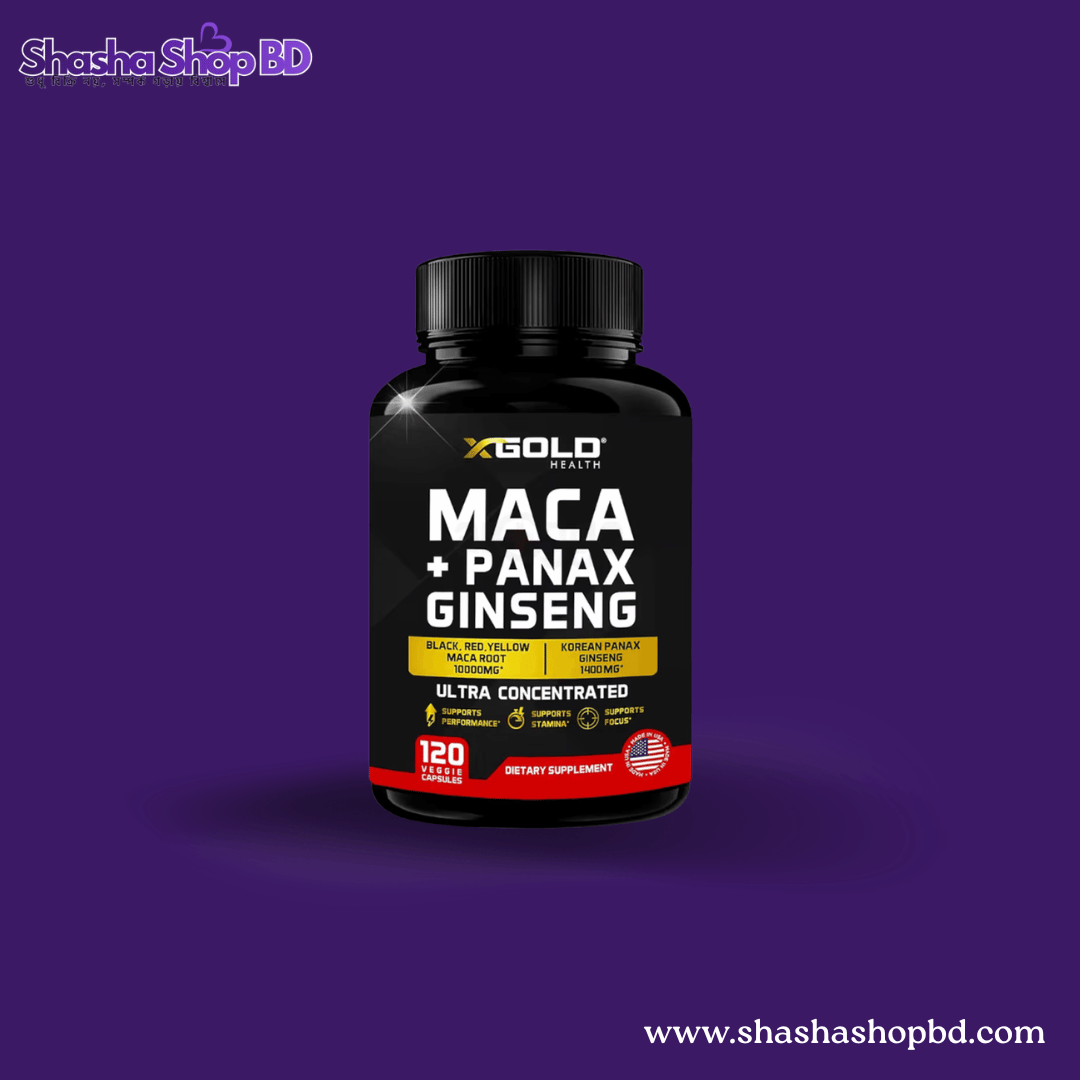 X Gold Health Maca + Panax Ginseng Ultra Concentrated (120 Capsules) | Shasha Shop BD
