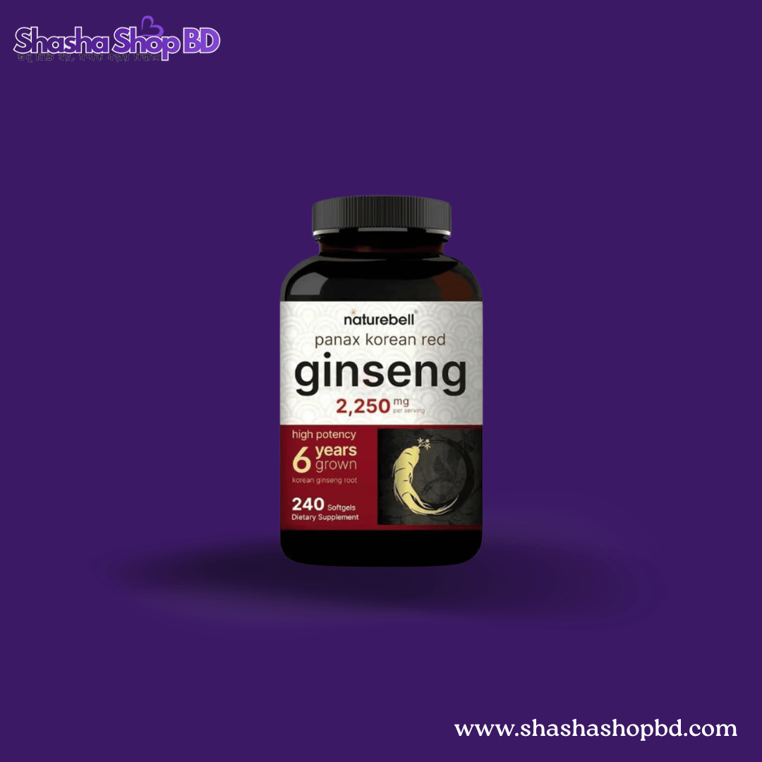 NatureBell Panax Korean Red Ginseng 2250mg (240 Capsules) | Shasha Shop BD