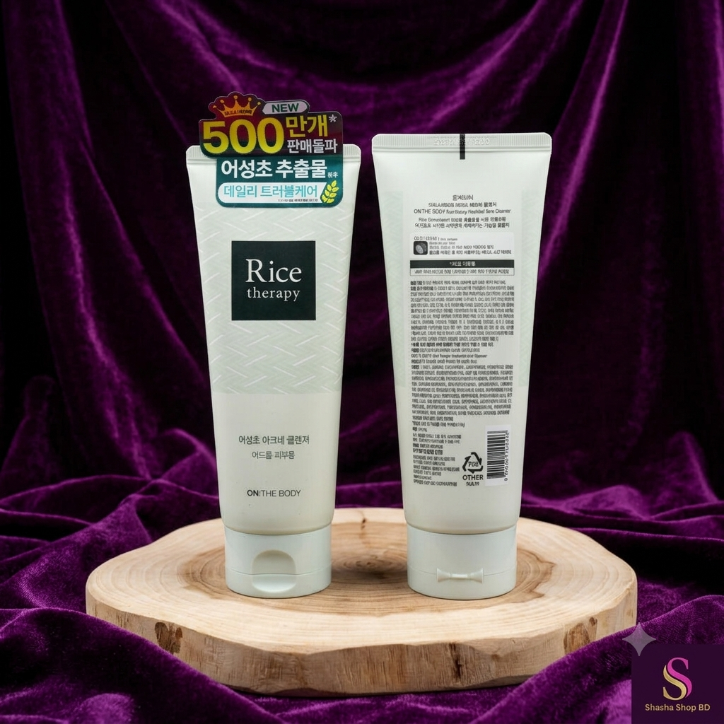 ON:THE BODY Rice Therapy Heartleaf Acne Cleanser – 150ml (Gentle Trouble & Acne Care Foam)