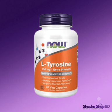 NOW Foods L-Tyrosine 750mg Extra Strength – Neurotransmitter Support (90 Veg Capsules)
