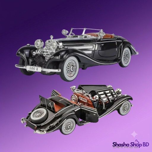 Jinlifang 1:24 1936 Mercedes-Benz 500K Diecast – Sound, Light & Pull-Back Action (Black)