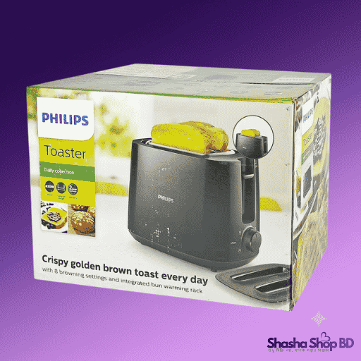 Philips HD2582/90 Daily Collection 2-Slot Toaster – 830W, Bun Warming Rack | Shasha Shop BD