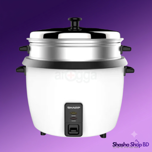 Sharp KS-H188G-W3 Rice Cooker with Steamer – 1.8L, Non-Stick Bowl, 700W | Shasha Shop BD