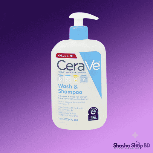 CeraVe Baby Wash & Shampoo 473ml - 3 Essential Ceramides - Made in USA - Shasha Shop BD