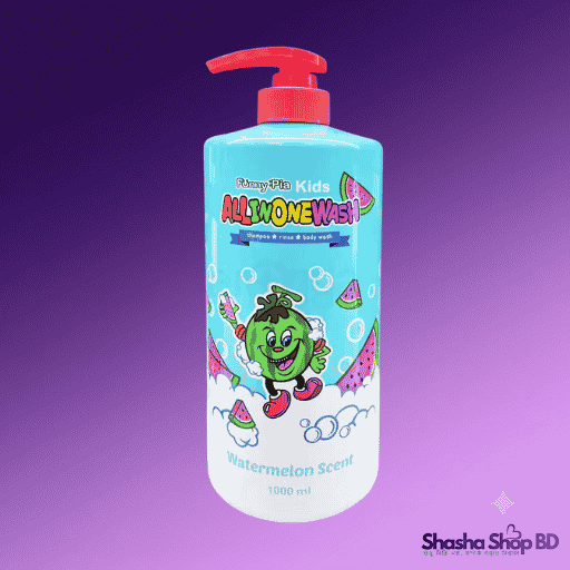 Funny Pia Kids All-In-One Wash 1000ml - Watermelon Scent - Shampoo, Rinse & Body Wash - Shasha Shop BD