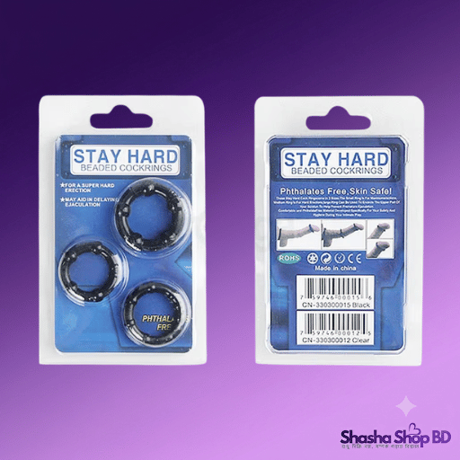 Stay Hard Beaded Cock Ring (Phthalates Free) - 3pcs Set | Shasha Shop BD