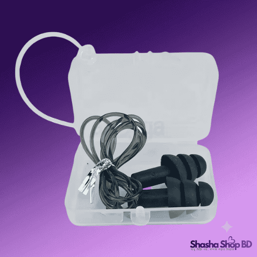 Swimming Ear Plugs (Black) - Corded with Storage Case | Shasha Shop BD