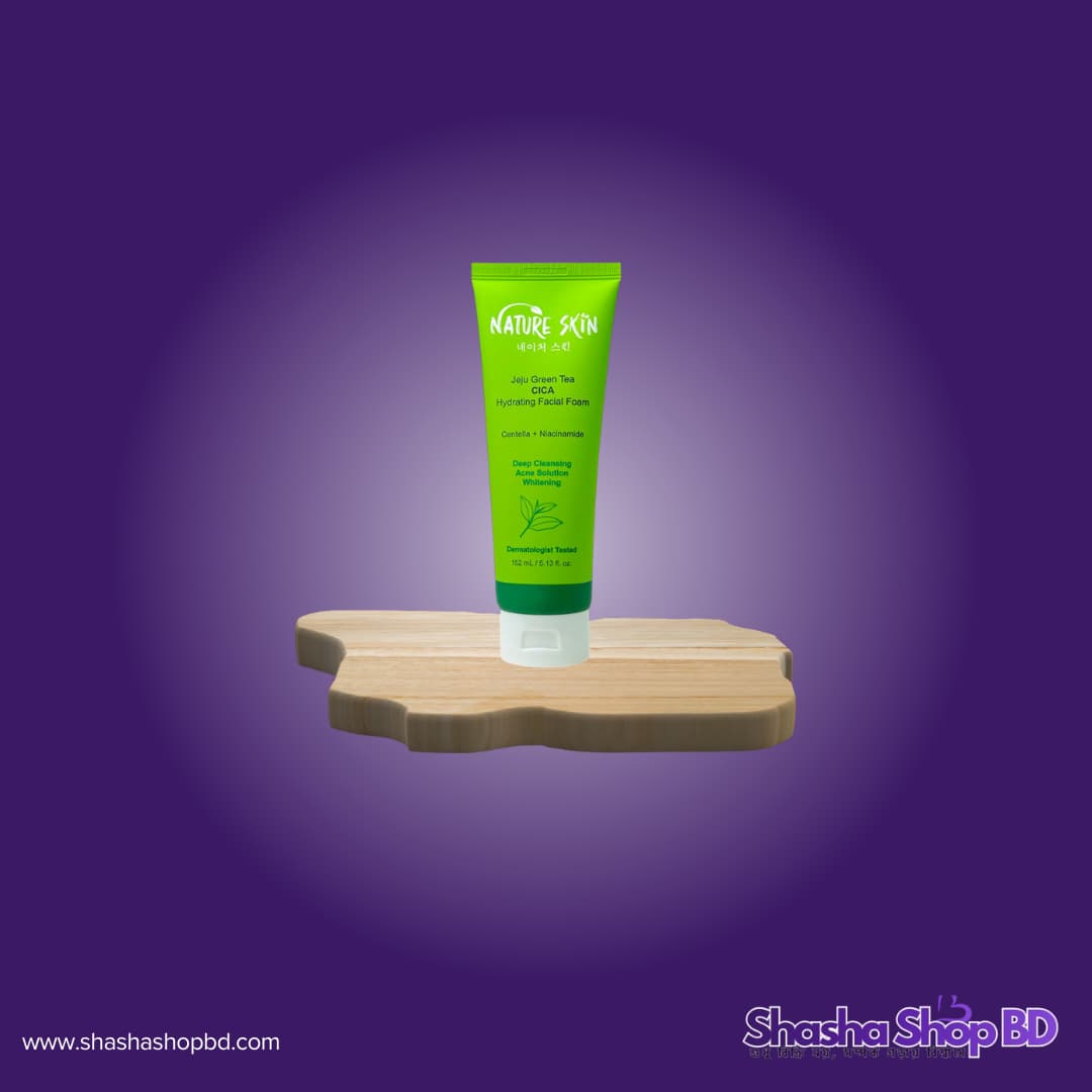 Nature Skin Jeju Green Tea CICA Hydrating Facial Foam 152ml | Original Korean Face Wash | Shasha Shop BD