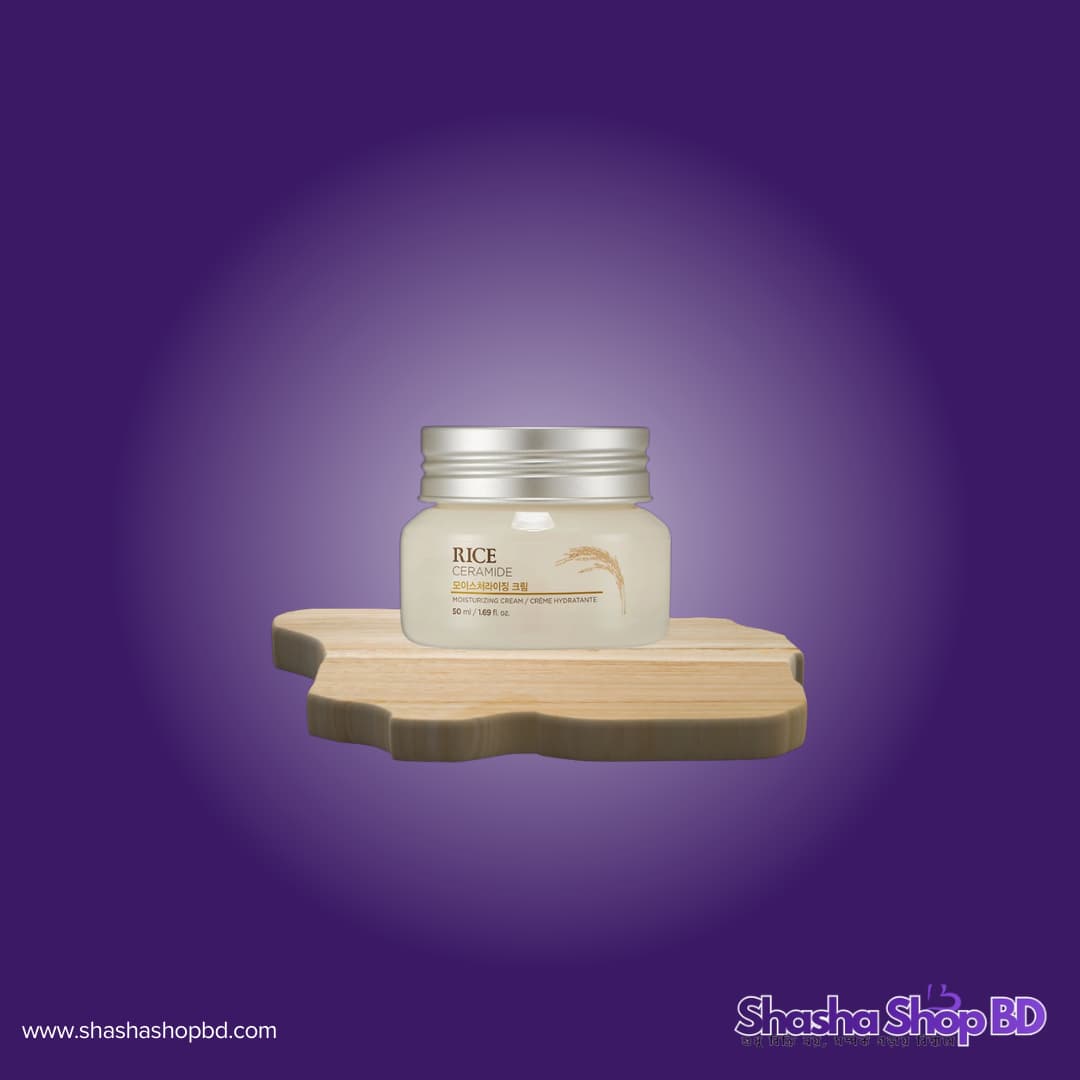 The Face Shop Rice & Ceramide Moisturizing Cream 50ml | Original Korean Skincare | Shasha Shop BD