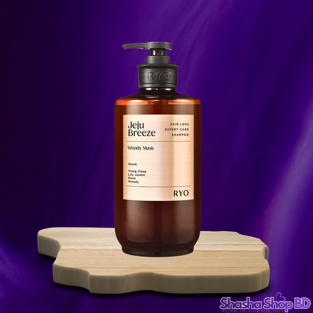 🌊 RYO Jeju Breeze Hair Loss Expert Care Shampoo (Woody Musk) 585ml | Shasha Shop BD