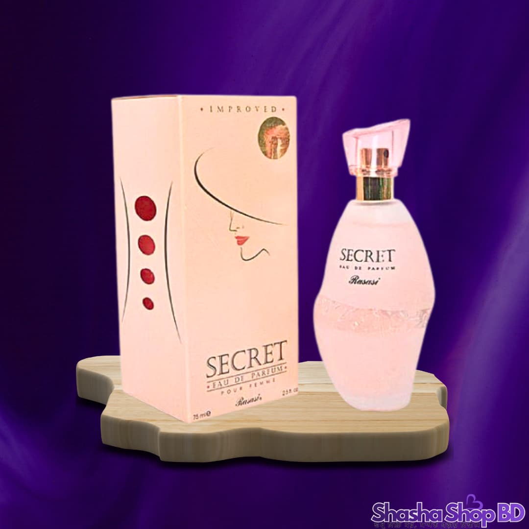 🌸 Rasasi Secret Eau De Parfum Pour Femme – 75ml | Shasha Shop BD