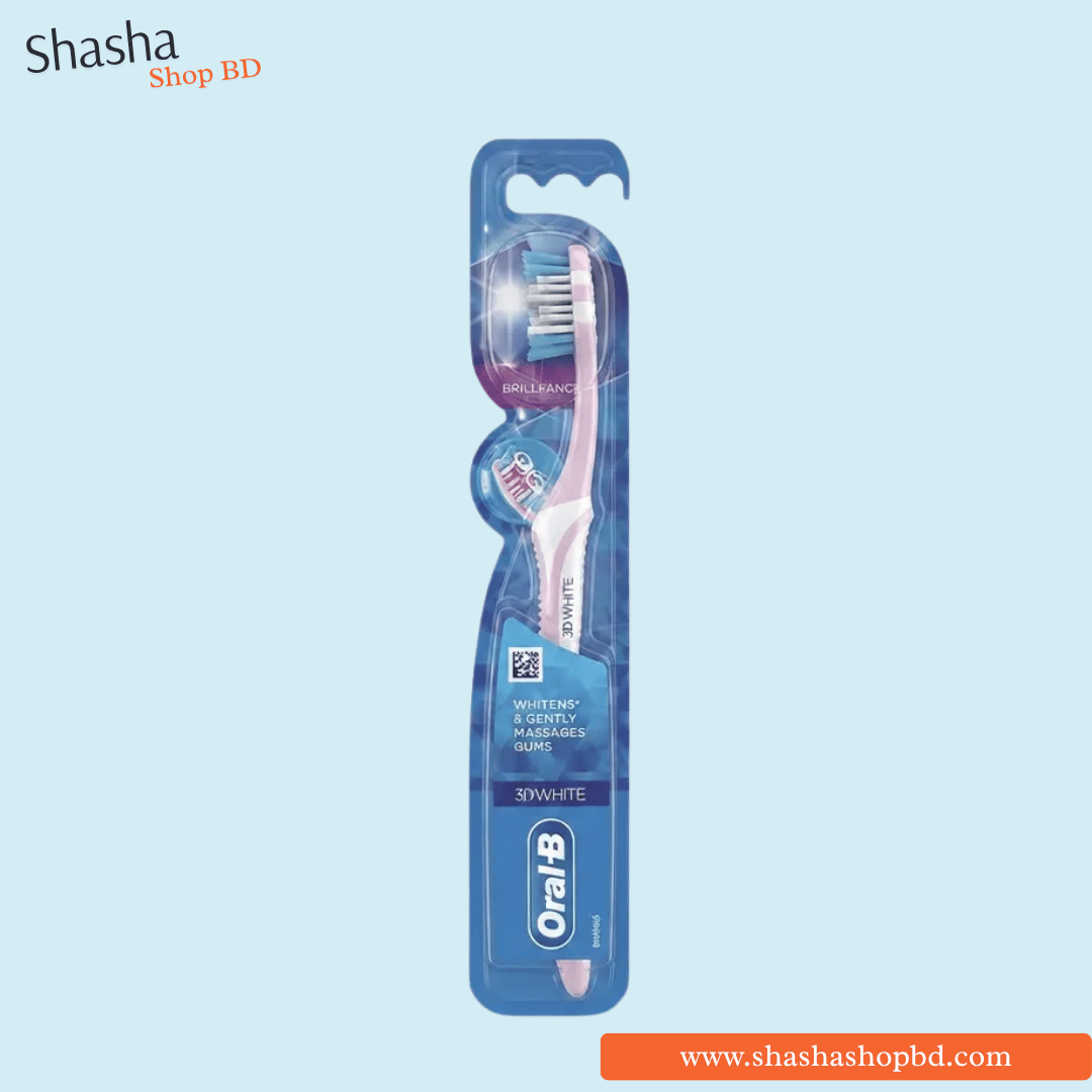 Oral-B 3D White Whitens & Gently Massages Gum Toothbrush | ওরাল-বি থ্রিডি হোয়াইট টুথব্রাশ | Shasha Shop BD