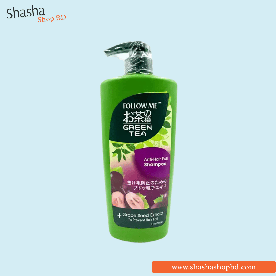 Follow Me Green Tea Anti-Hair Fall Shampoo 650ml | Shasha Shop BD