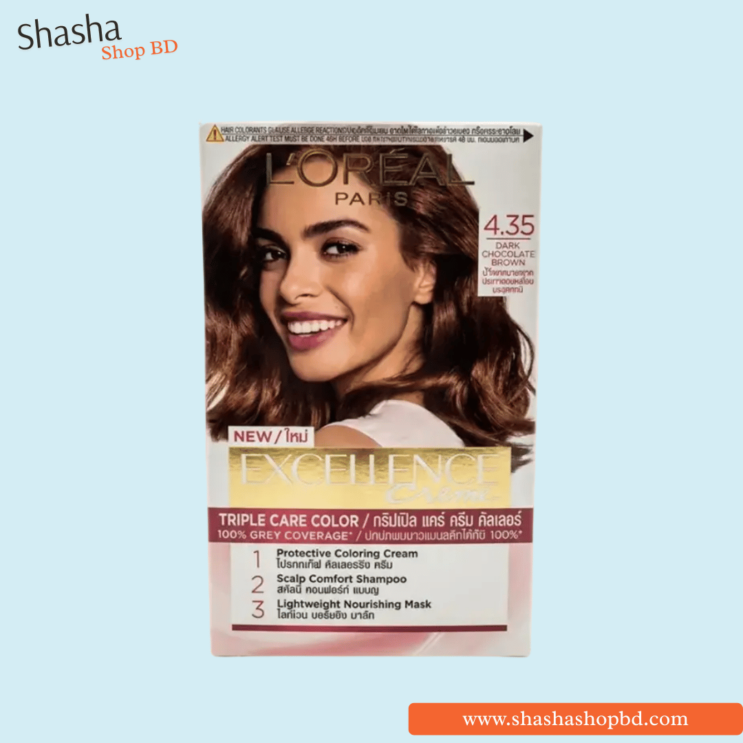 L'Oréal Excellence Creme Dark Chocolate Brown 4.35 | Shasha Shop BD