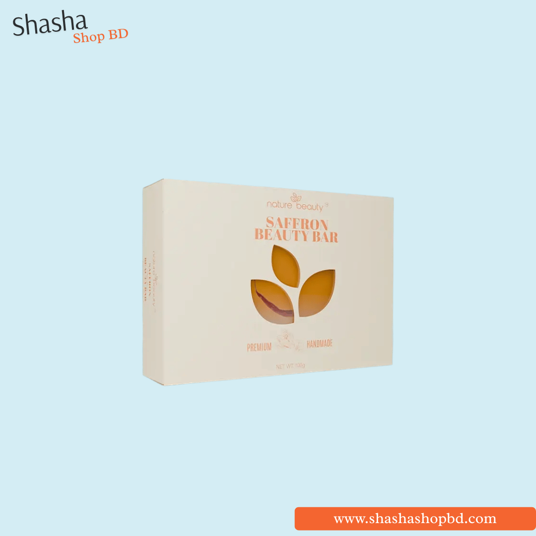 Nature Beauty Saffron Beauty Bar – Premium Handmade Soap 100gm | নেচার বিউটি স্যাফরন বিউটি বার | Shasha Shop BD