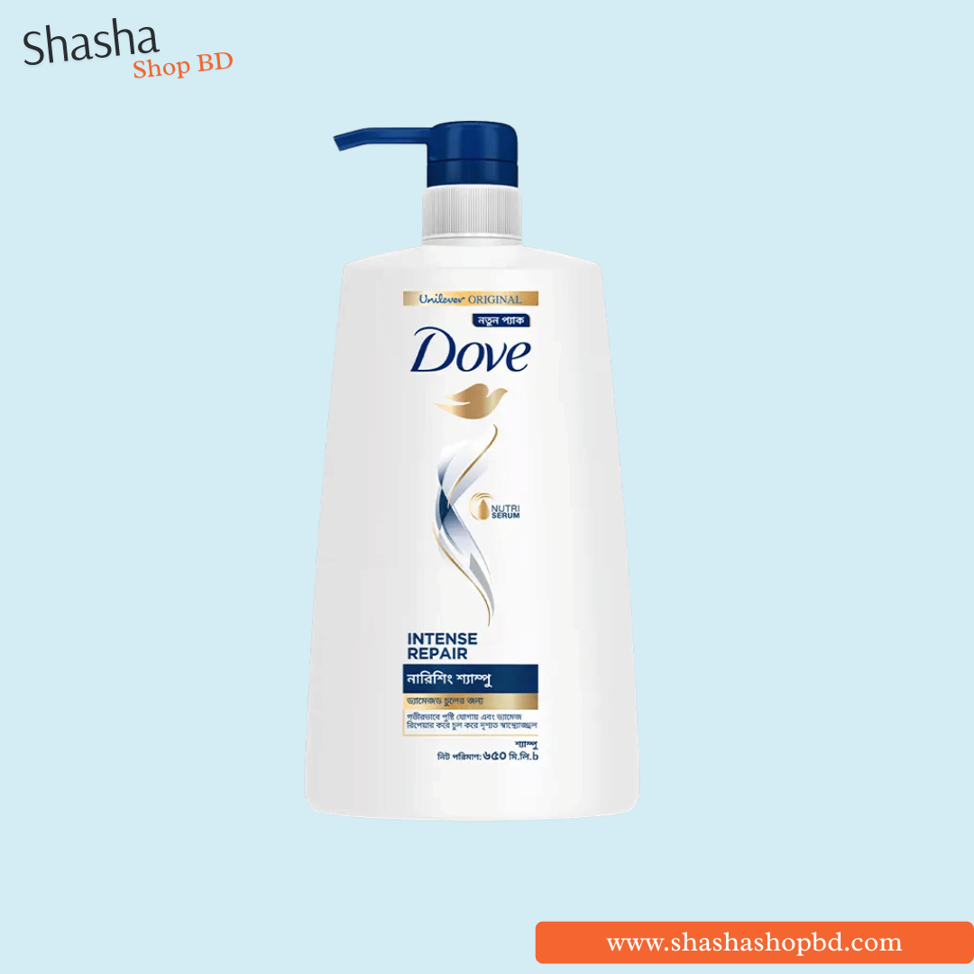 Dove Intense Repair Shampoo 650ml | Nutri Serum & Nourishing Formula | Shasha Shop BD