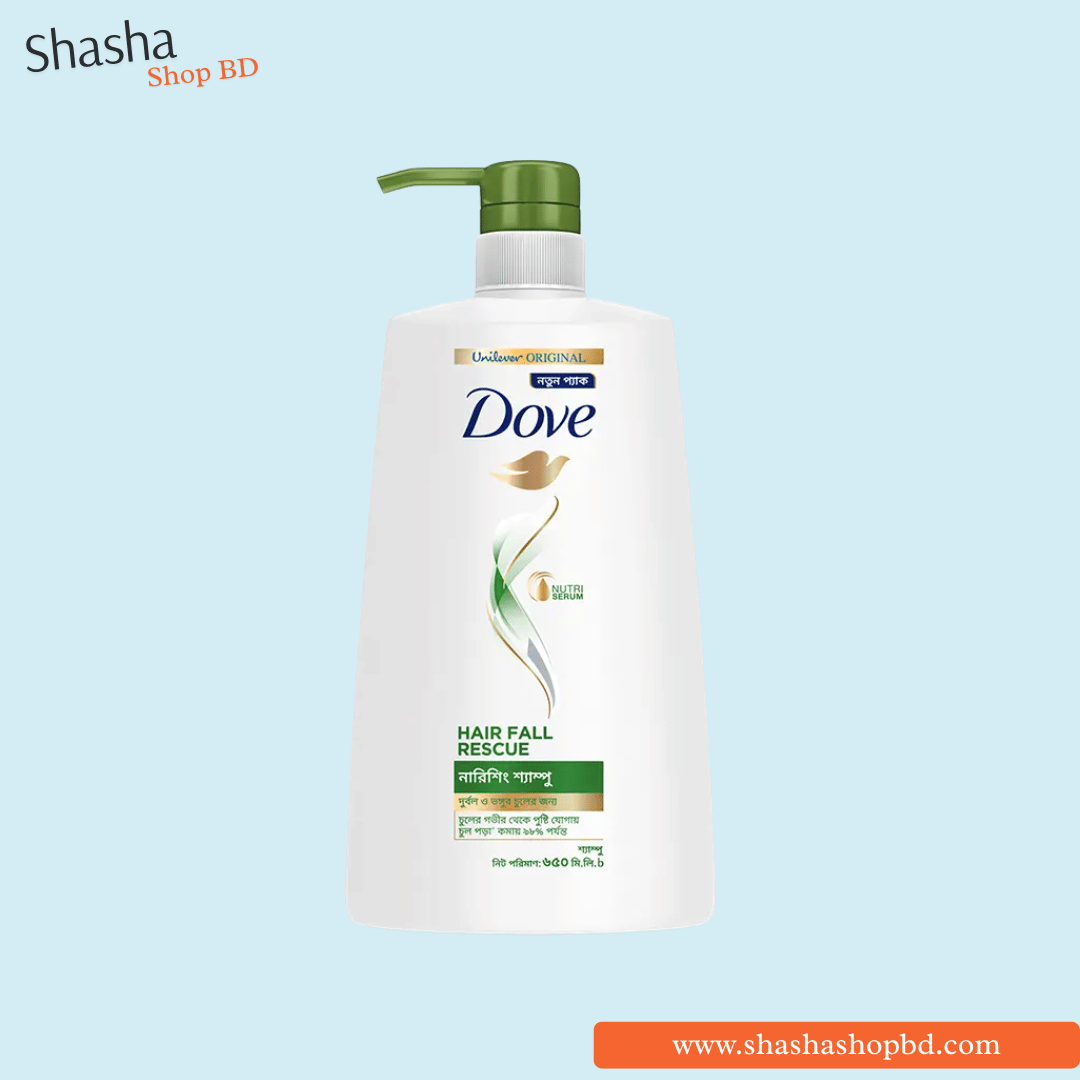 Dove Hairfall Rescue Shampoo 650ml | Nutri Serum & Hair Fall Control | Shasha Shop BD