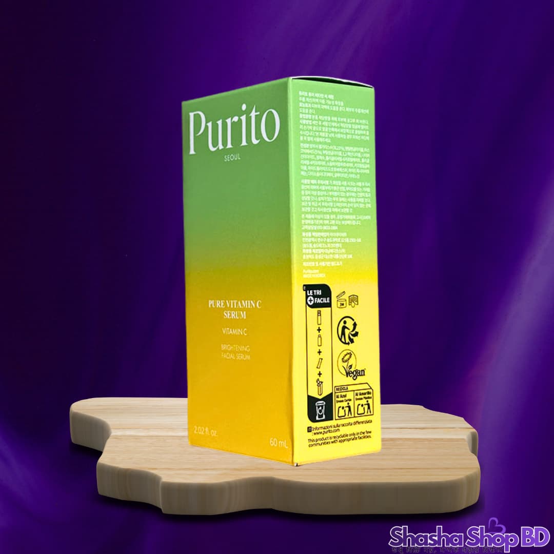 🍊 PURITO Pure Vitamin C Serum – 60ml (New & Improved Formula – পান উজ্জ্বল, দাগহীন এবং চিরতরুণ ত্বক!)