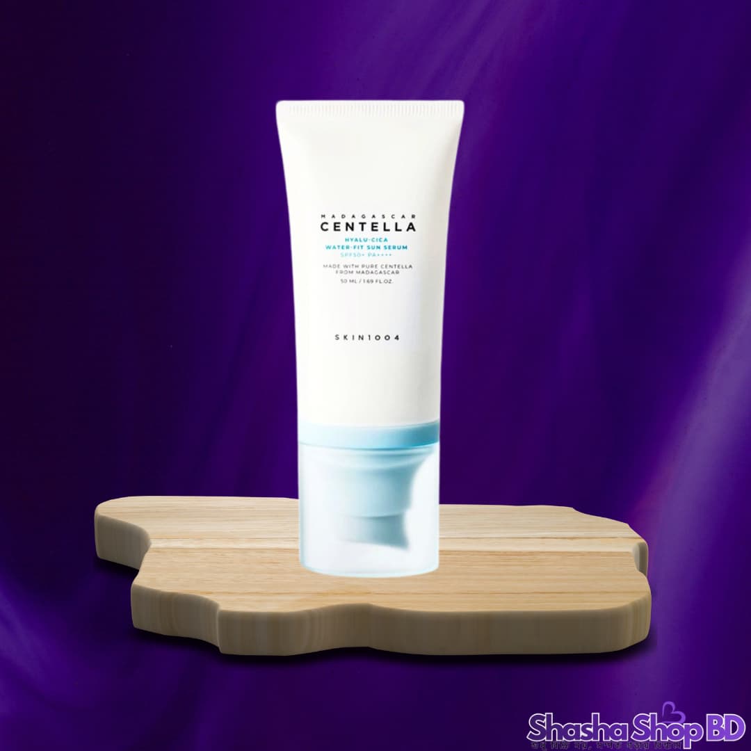 ☀️ SKIN1004 Madagascar Centella Hyalu-Cica Water-Fit Sun Serum SPF50+ PA++++ – 50ml | Shasha Shop BD