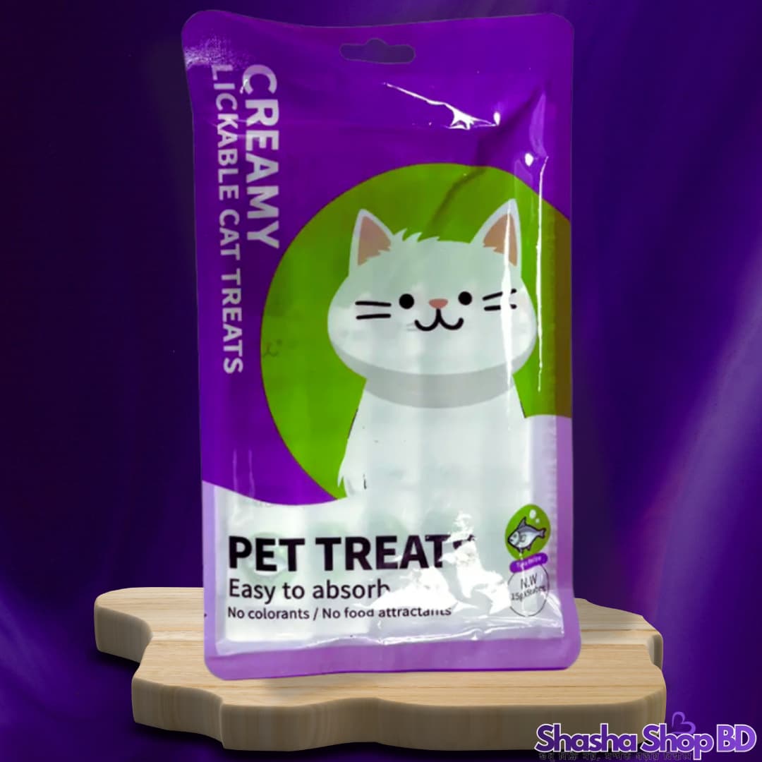 🐾 Wellbaby Tuna Creamy Lickable Cat Treats – 75g (5 Sticks Pack) (Healthy, Tasty & Easy to Absorb | Shasha Shop BD