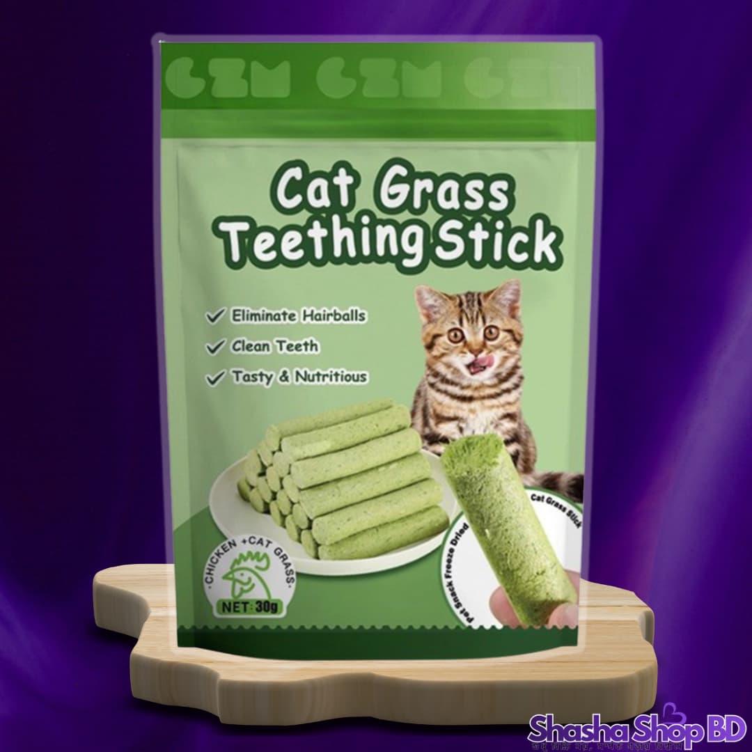 🌿 Cat Grass Teething Stick – 30g (Tasty, Nutritious & Dental Care | Shasha Shop BD