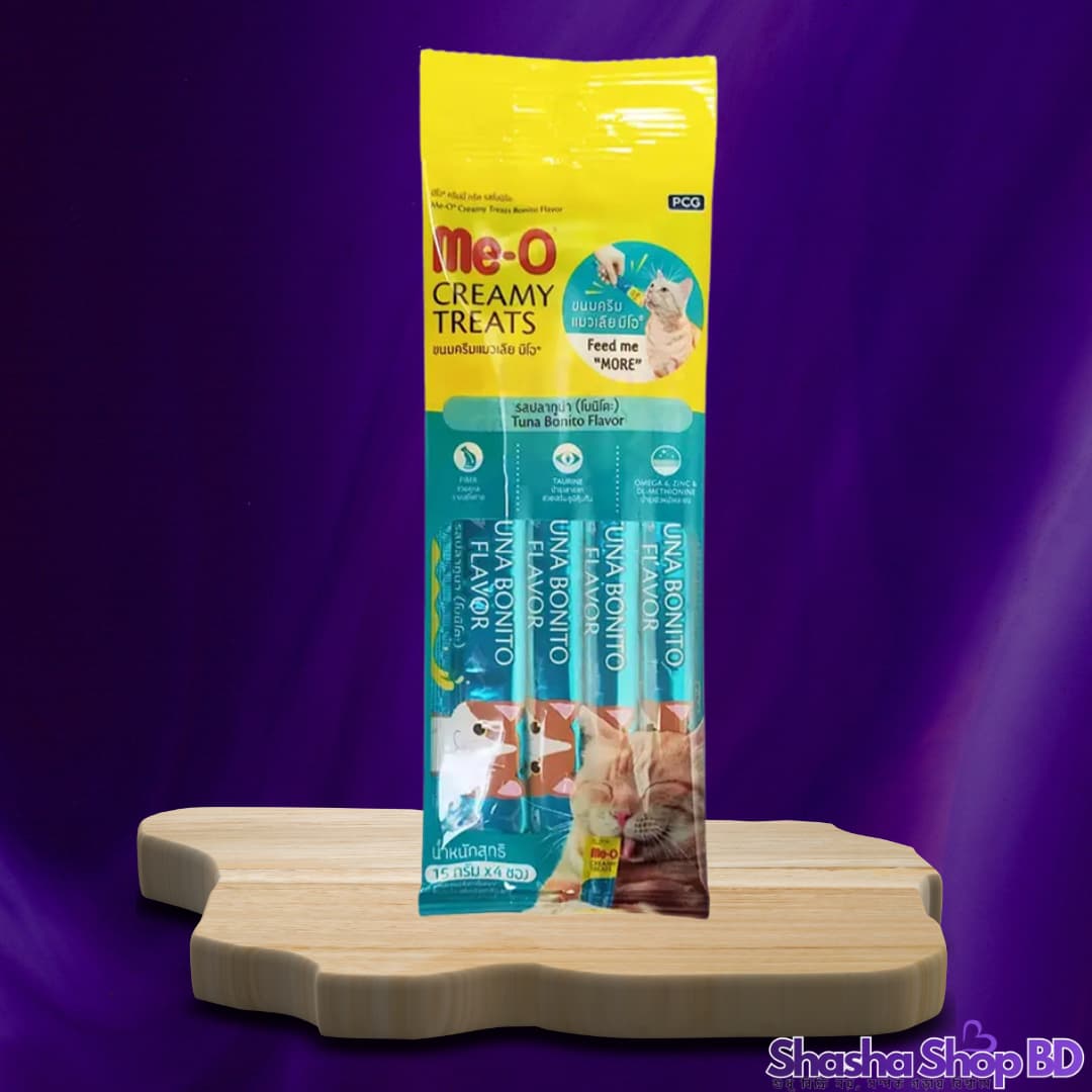 🐾 Me-O Creamy Treats Tuna Bonito Flavor – 4x15g (60g) আপনার বিড়ালের জন্য জাপানিজ স্বাদের সেরা ক্রিমি ট্রিট!