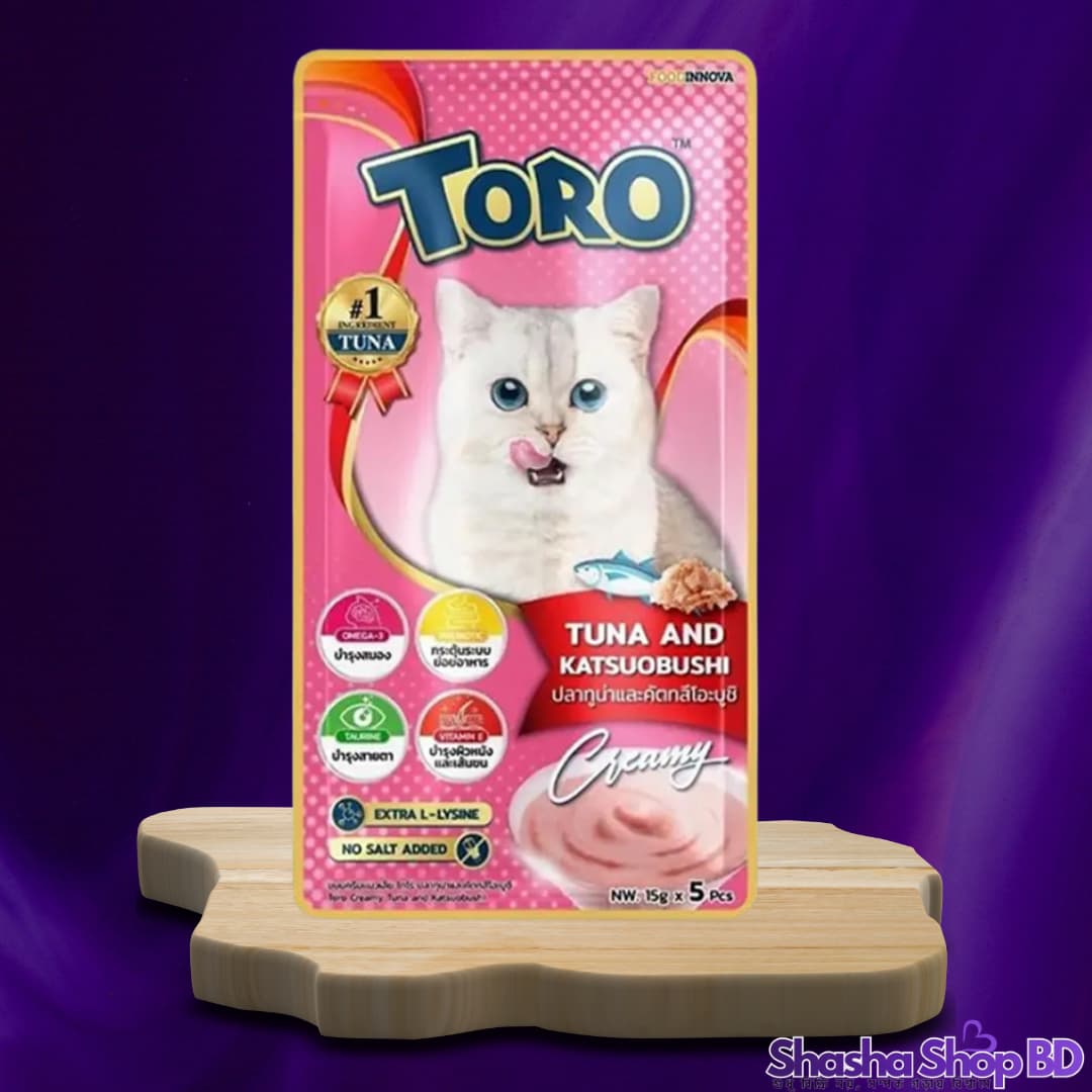 🐾 Toro Tuna and Katsuobushi Cat Treats – 5x15g (75g) আসল টুনা আর কাতসুয়োবুশির রাজকীয় স্বাদ—আপনার বিড়ালের প্রিয় ডিশ!