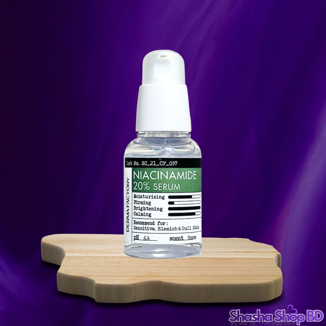 💎 Derma Factory Niacinamide 20% Serum – 30ml (High-Strength Formula for Crystal Clear Skin – পান দাগহীন ও মসৃণ গ্লাস স্কিন!)