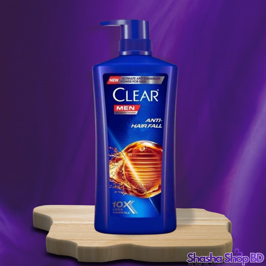 Clear Men Anti-Hairfall Anti-Dandruff Shampoo – 650ml (10X Less Hairfall & Ultimate Protection – খুশকি দূর করার পাশাপাশি চুল পড়া রোধের ডাবল অ্যাকশন সমাধান!)