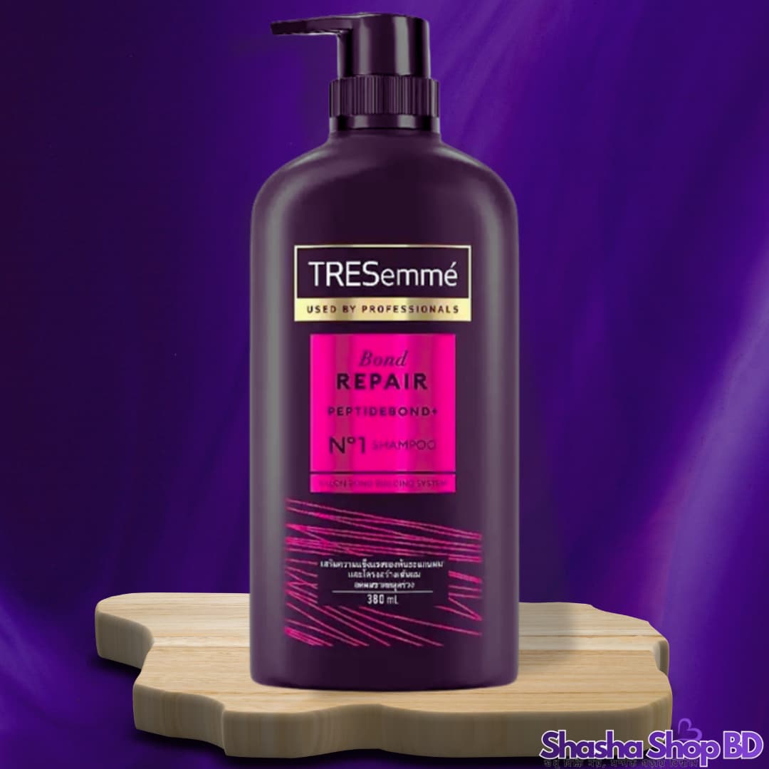 TRESemmé Bond Repair Peptide Bond+ Shampoo – 380ml (N°1 Salon Bond Building System – চুলের অভ্যন্তরীণ ড্যামেজ মেরামত করে চুলকে করুন অবিশ্বাস্য মজবুত!)