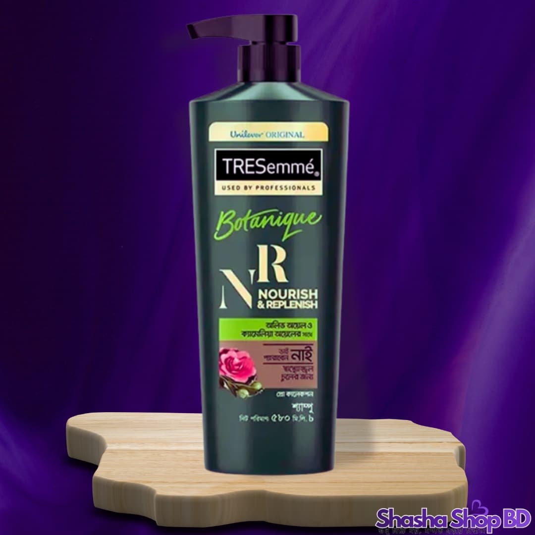 🌿 TRESemmé Botanique Nourish & Replenish Shampoo – 580ml (Natural Nourishment for Healthy Hair – ক্ষতিকর প্যারাবেন ও ডাই মুক্ত, প্রকৃতির ছোঁয়ায় চুলের গভীর পুষ্টি!)