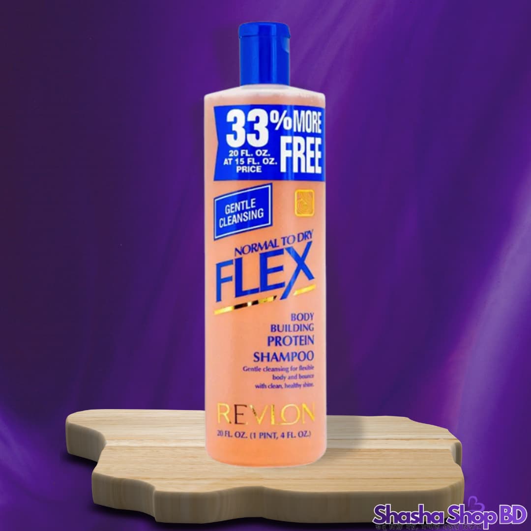 Revlon Flex Body Building Protein Shampoo – 591ml (Normal to Dry Hair – প্রোটিনের শক্তিতে চুলকে করুন ঘন, মজবুত এবং অবিশ্বাস্য উজ্জ্বল!)
