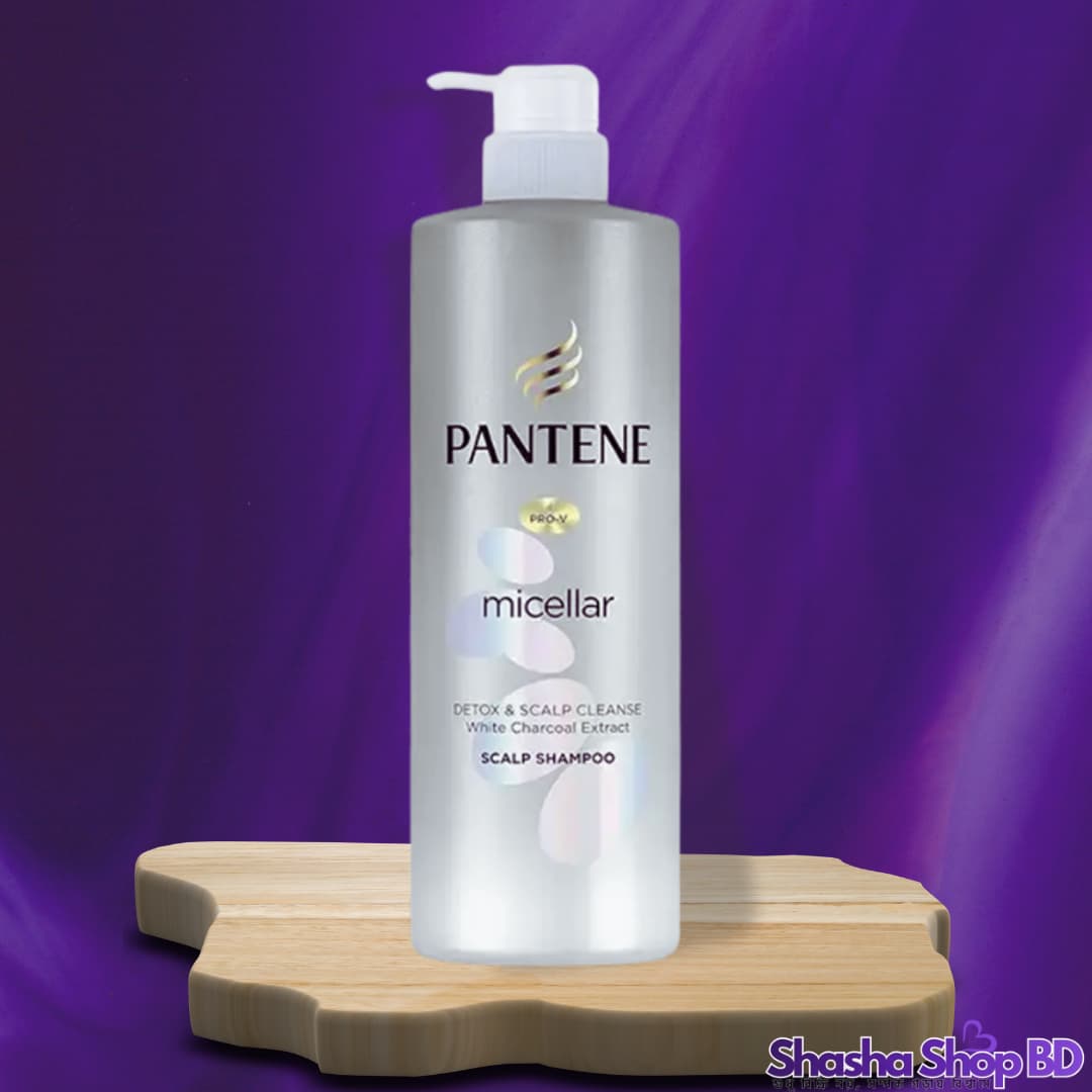 Pantene Micellar Detox & Scalp Cleanse Scalp Shampoo – 530ml (White Charcoal Extract – স্ক্যাল্পের গভীর থেকে বিষাক্ত উপাদান ও ময়লা দূর করার জাদুকরী সমাধান!)
