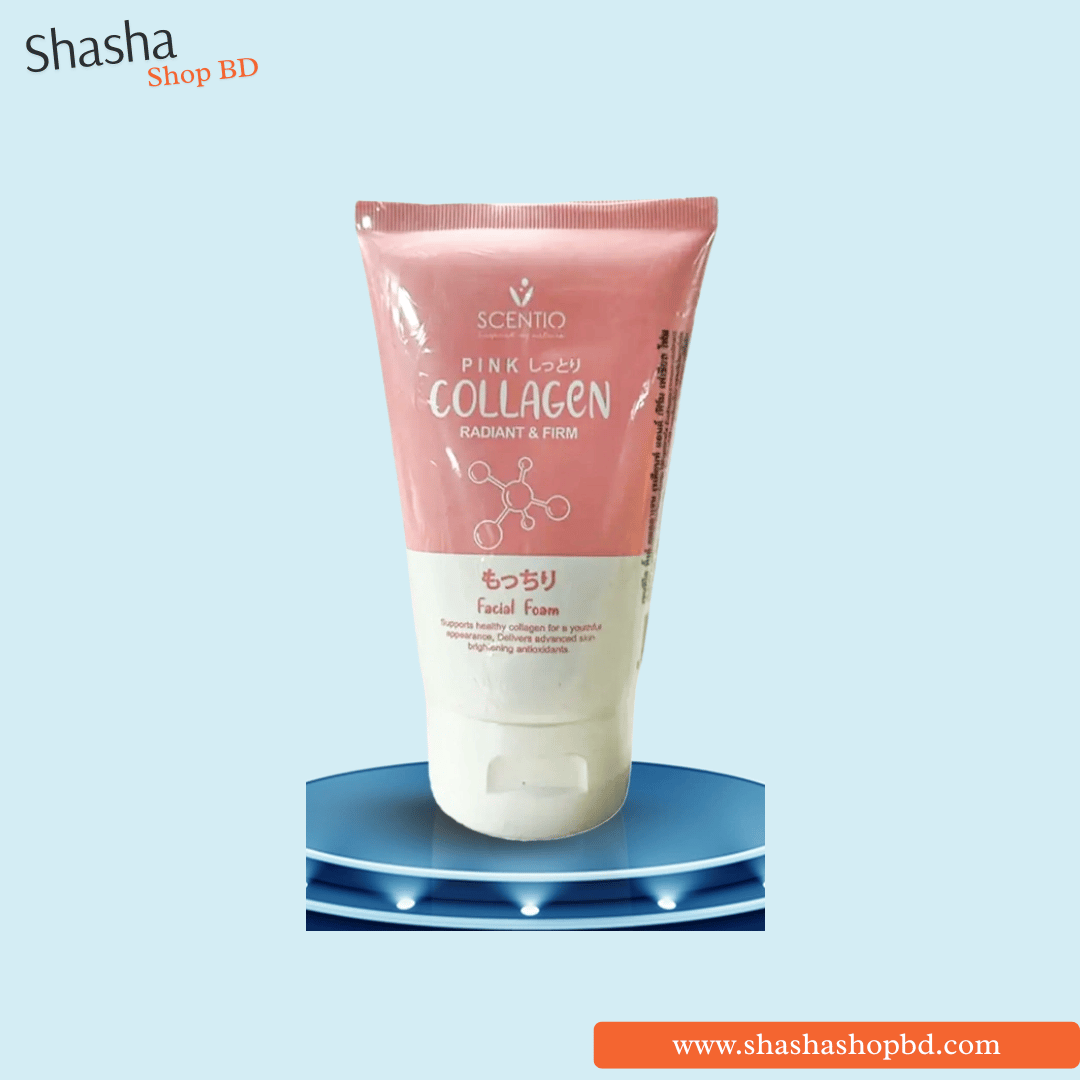 Scentio Pink Collagen Radiant & Firm Facial Foam 100ml | সেন্টিও কোলাজেন ফেসিয়াল ফোম | Shasha Shop BD