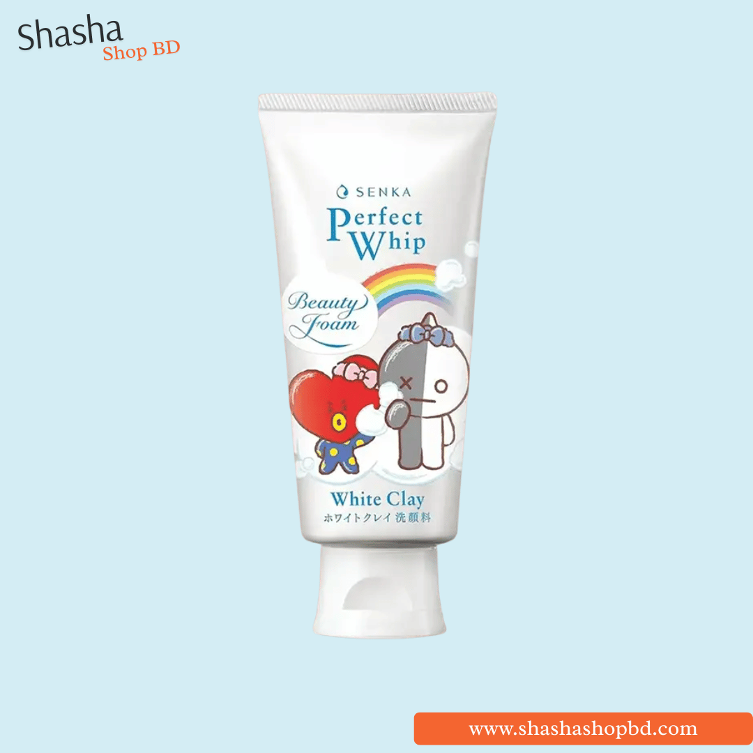 Senka Perfect Whip White Clay Beauty Foam 120g | সেনকা পারফেক্ট হুইপ ফেসওয়াশ | Shasha Shop BD