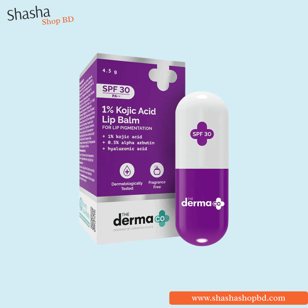 The Derma Co 1% Kojic Acid Lip Balm SPF 30 4.5g | ডার্মা কো কোজিক অ্যাসিড লিপ বাম | Shasha Shop BD