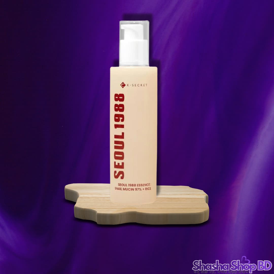 K-Secret Seoul 1988 Essence : Snail Mucin 97% + Rice (100ml) (97% Snail Secretion Filtrate & Rice Extract – ডবল রিপেয়ার এবং ইন্সট্যান্ট হোয়াইটেনিং গ্লো!)