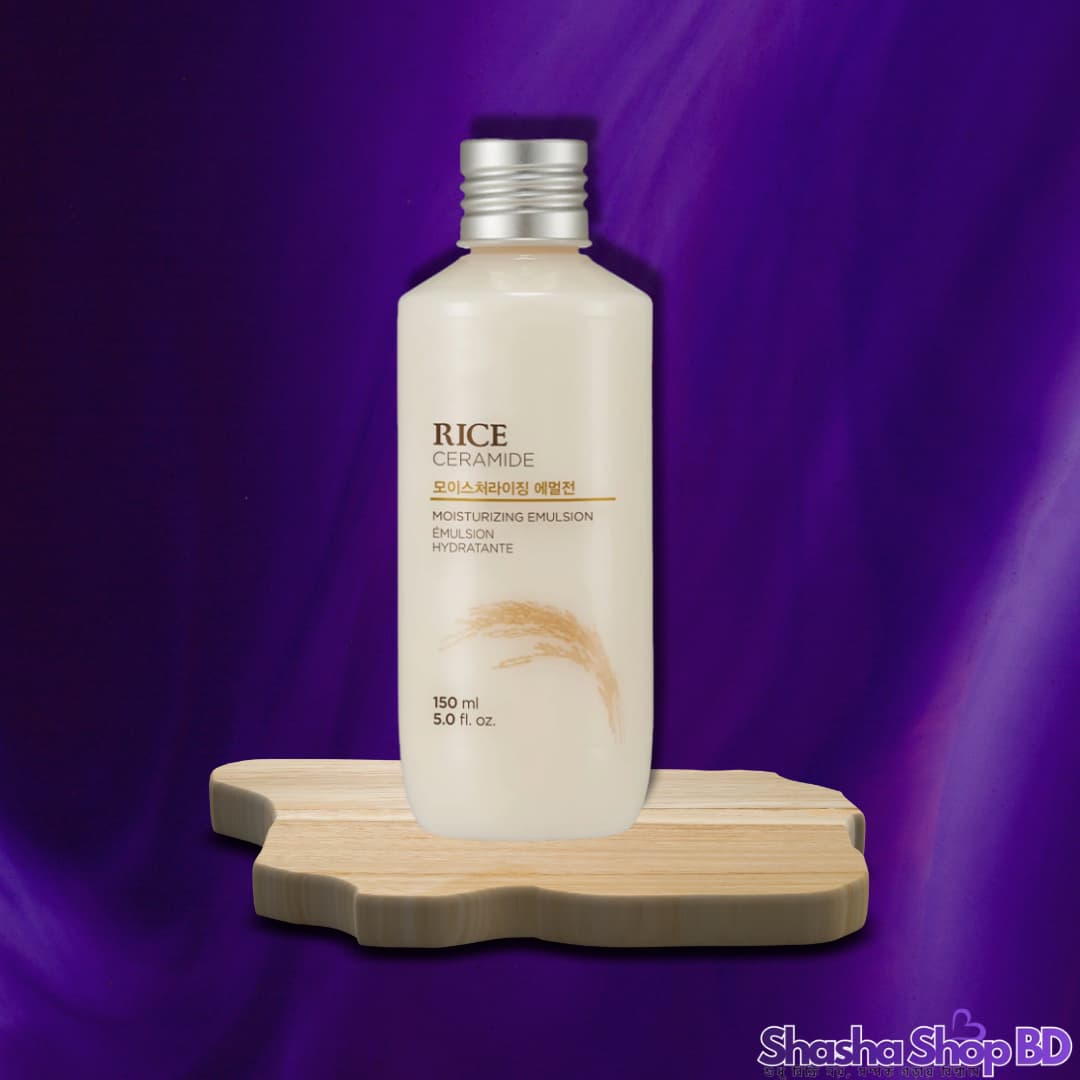 The Face Shop Rice & Ceramide Moisturizing Emulsion (150ml) (Rice Extract & Ceramide Power, Deep Hydration & Brightening – নরম, তুলতুলে এবং উজ্জ্বল ত্বকের গোপন রহস্য!)