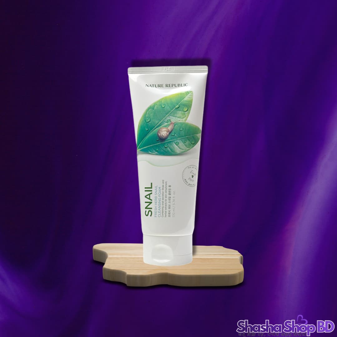 Nature Republic Fresh Herb Snail Cleansing Foam (170ml) (Nature’s Purest Refreshment – স্নেইল মিউসিনের জাদুতে পান দাগমুক্ত, টানটান ও উজ্জ্বল ত্বক!)