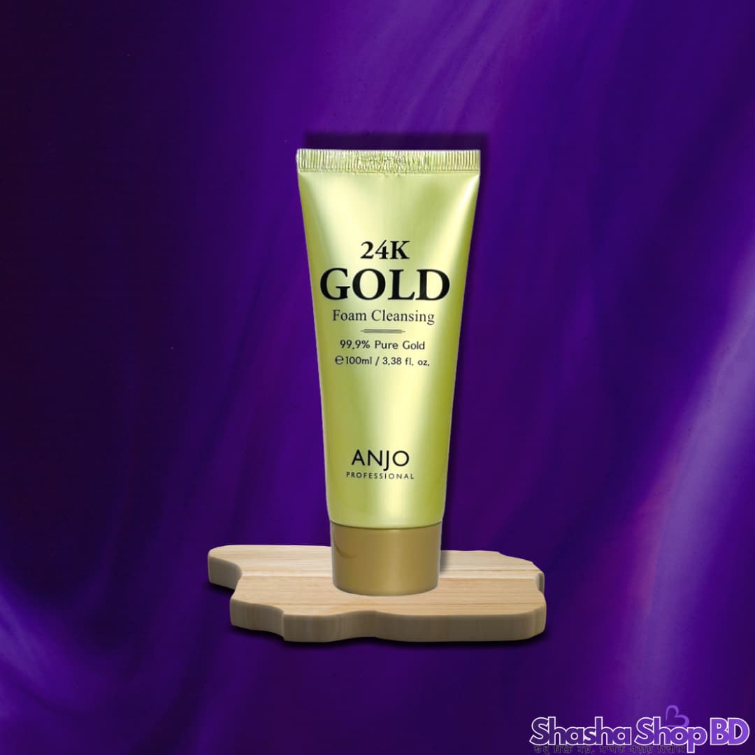 Anjo Professional 24K Gold Foam Cleansing (100ml) (Luxury Brightening & Vitality – ২৪ ক্যারেট গোল্ডের ছোঁয়ায় ত্বককে করুন লাবণ্যময় ও উজ্জ্বল!)