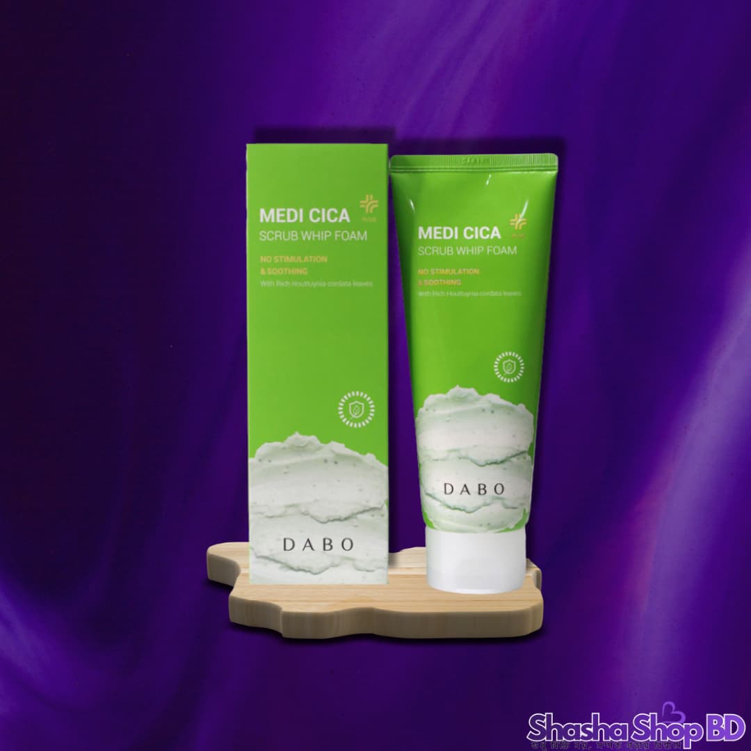 Dabo Medi Cica Scrub Whip Foam (150ml) (Deep Exfoliation & Rapid Soothing – স্ক্রাব এবং ফেসওয়াশের ডাবল অ্যাকশনে পান দাগমুক্ত ও মসৃণ ত্বক!)