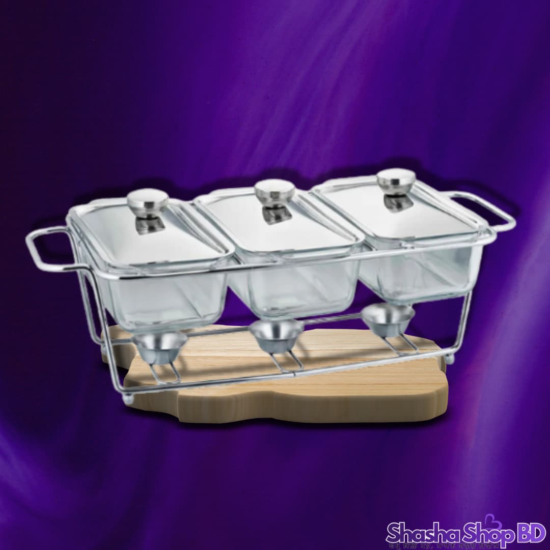🍽️ CC Chafing Dish S.Steel Ware Food Warmer (1.5L x 3) (Luxury Dining & Buffet Essentials – আপনার মেহমানদারিতে নিয়ে আসবে রাজকীয় আভিজাত্য!)